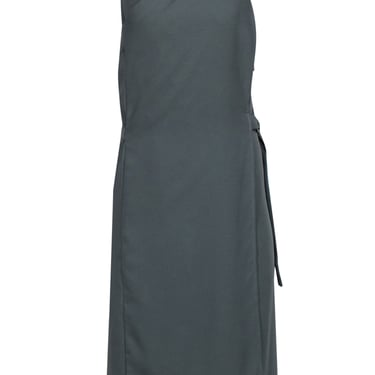 Reiss - Thyme Green Sleeveless Wrap Dress Sz 10