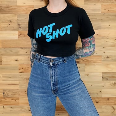 80's Vintage Hot Shot Crop Top Tee Shirt 