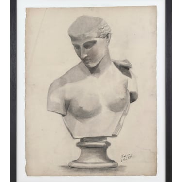 Framed Vintage Sculpture Drawing XI