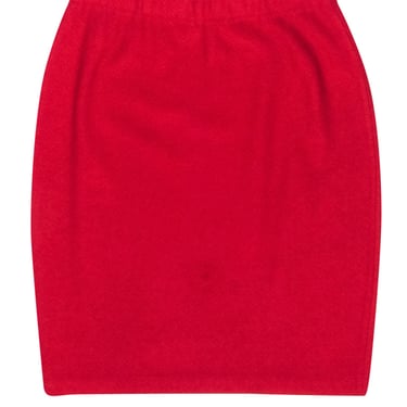 St. John - Red Textured Knit Pencil Skirt Sz 8