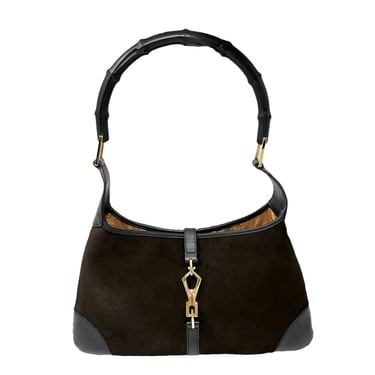 Gucci Brown Suede Bamboo Shoulder Bag