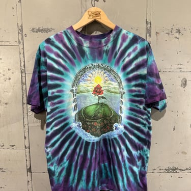 Vintage Y2k Grateful Dead tshirt Tye Dye band tee blue summer getaway 2003 size large 