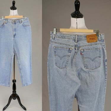 90s Levi's 550 Jeans - 32 33 waist - Blue Denim Pants - High Rise Waisted - Relaxed Fit Tapered Leg - Vintage 1990s - 31
