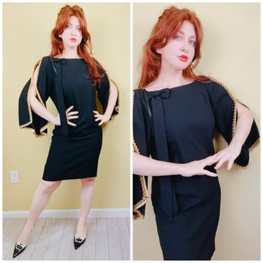 1960s Vintage Black Crepe Medieval Revival Dress / 60s | Love Hurts Vintage  - Franklin, TN | ATTIC