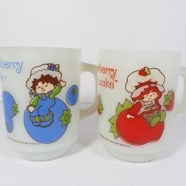Vintage Huckleberry Pie Anchor Hocking Milk Glass Mug. Vintage Strawberry Shortcake American Greetings. 