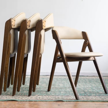 Vintage MCM Mid Century Folding Chairs - Set of 4 