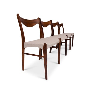 Vintage Danish Mid-Century Arne Whal Iversen Rosewood Dining Chairs 