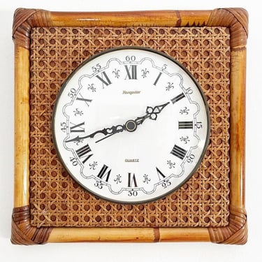 French Bamboo Wall Clock by Hangarter 