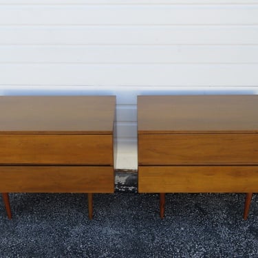 Mid Century Modern Large Wide Nightstands Side End Bedside Tables a Pair 3519