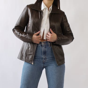90s Chocolate Leather Jacket