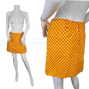 ミニスカート BURBERRY Women Skirts 8077198PEAR Yellow Vintage Burberry Nova Check Wool Pleated Mini Skirt - Small