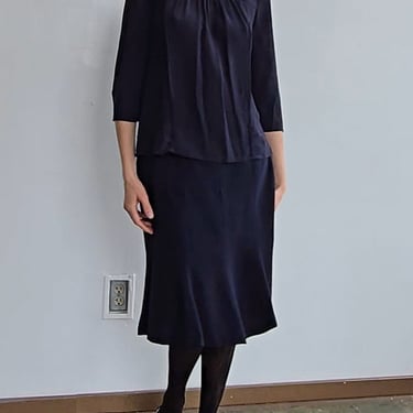 Norma Kamali Blue Wool Skirt (M)