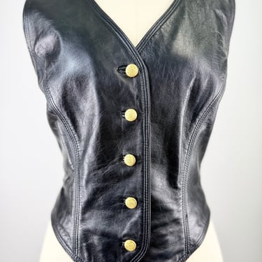 Classic Black Leather Vest