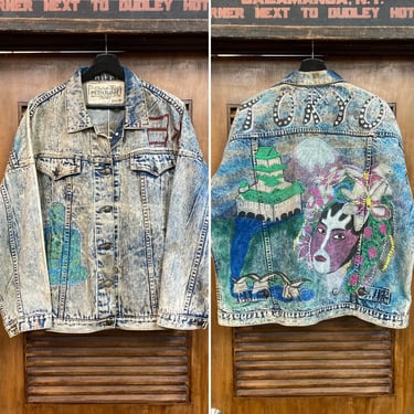 Vintage 1980’s “Alamo Style” Tokyo New Wave Artwork Denim Jacket, 80’s Jean Jacket, Vintage Clothing 