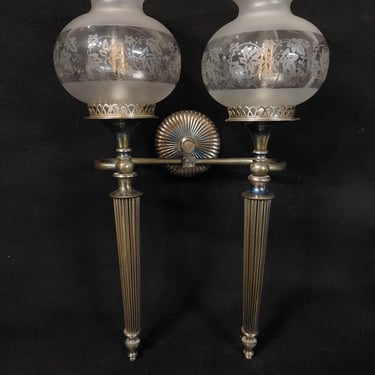 Vintage Dual Torch Style Sconce H 18"