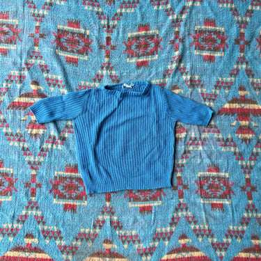 Vintage 1970s Orlon Ribbed Shirt Crop Top 