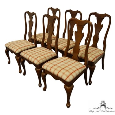 Set of 6 KELLER FURNITURE Solid Cherry Traditional Queen Anne Style Dining Chairs 9505 