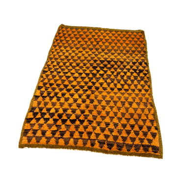 Orange Checkered Tulu Rug