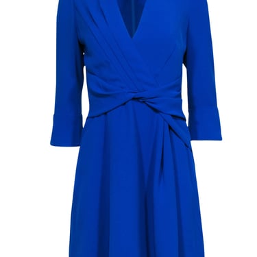 Karen Millen - Cobalt Blue Twisted Waist Dress Sz 6