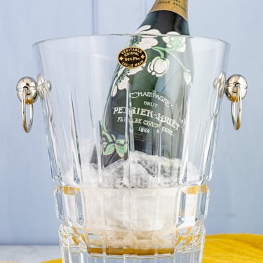 Vintage Signed French Crystal Champagne Bucket