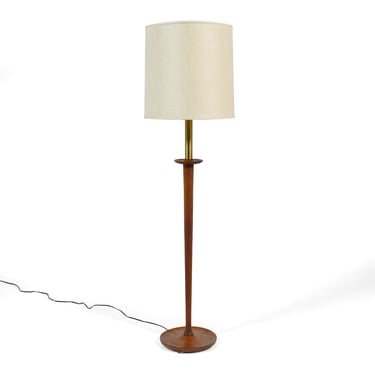 Walnut Floor Lamp with Sculpted Details