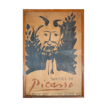Original 1953 Framed Mostra di Picasso Exhibit Poster
