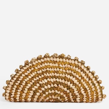 Raffia Clutch Bag - Green