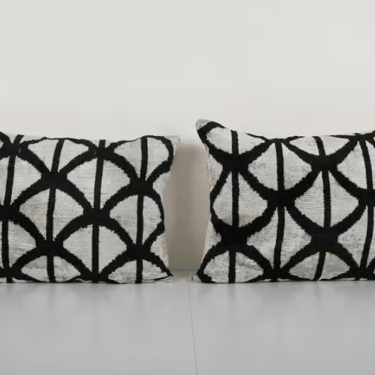 Handmade Ikat Pattern Lumbar Pillow Cover | 17&quot; x 24&quot;