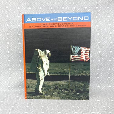 Above and Beyond (1969) - The Encyclopedia of Aviation and Space Sciences Volume One A-Apollo - Large Moon Chart Poster - Vintage 1960s Book 