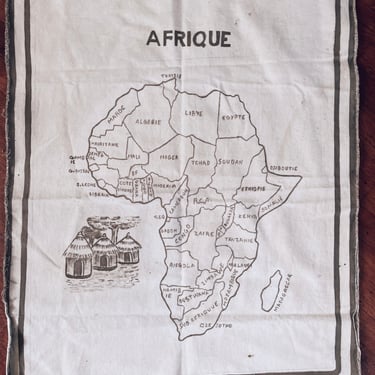 Vintage Afrique Map Textile (1960's)