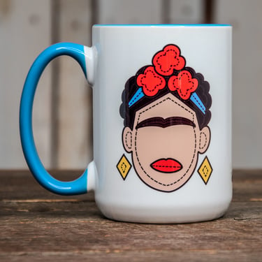 The Icon Series Diner Mugs | LARGE Coffee Cup | Hand printed original artwork mugs | Frida 