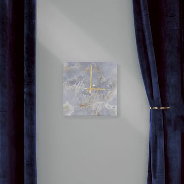 24k Gold Blue Onyx Clock