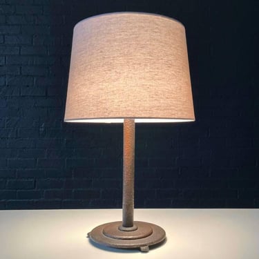 Mid-Century Modern Brutalist Hammered Table Lamp, c.1950’s 