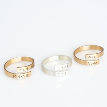 Personalized Name Ring, Custom Initial Ring, Personalized Ring Gift For Her, Custom Name Ring, Kids Name Ring in Gold, Silver, Rose Gold 