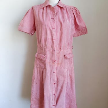 Vintage 1940s Candy Striped Dress / M (as is) 