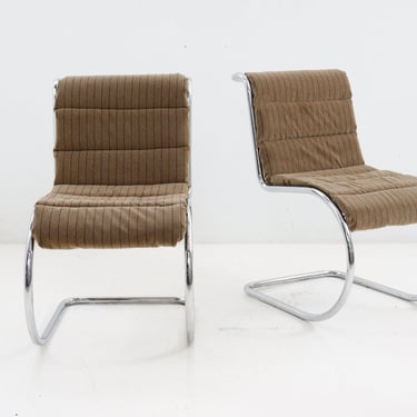 Chrome & Velvet Cantilever Chair, 1980s 