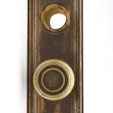 Art Deco Brass 11 in. Plate Entry Door Knob Set