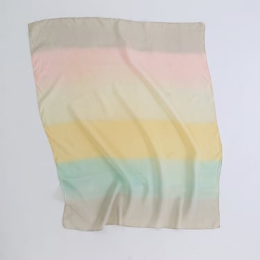 Vintage 60s rainbow ombre hand rolled silk scarf 