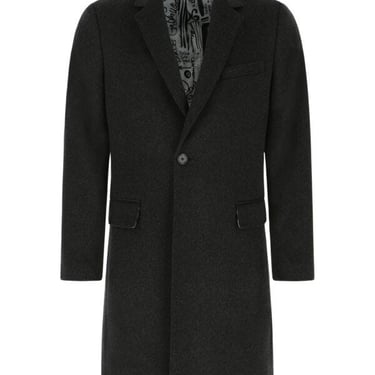 Dolce & Gabbana Men Slate Wool Blend Coat