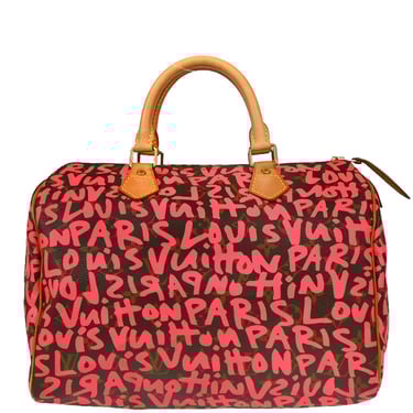 Louis Vuitton 2008 Pink Monogram Graffiti Speedy 30 Handbag M93704