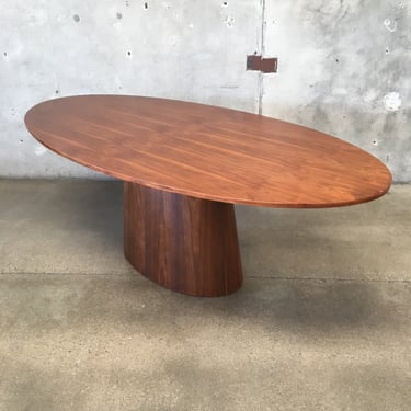 Oval Walnut Cylinder Dining Table