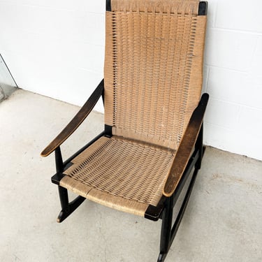 AFM Japan Midcentury Woven Rope Rocking Chair 