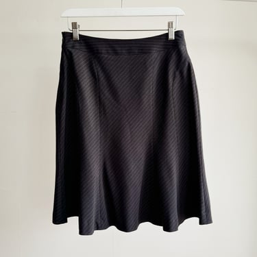 Charcoal Pinstripe A-Line Skirt