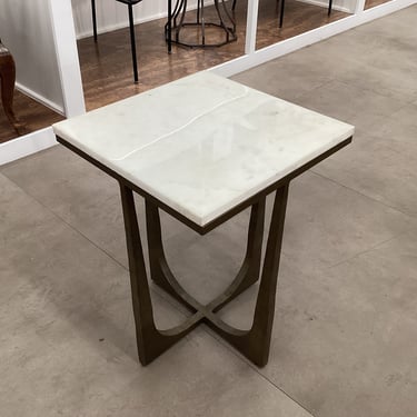 Palecek Serrano Marble &amp; Brass Side Table