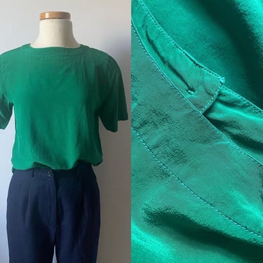Green Over Dyed Silk Tee 
