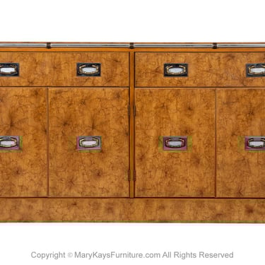 Mid-Century Burl Wood Sideboard Credenza Bar Cabinet Media Console 