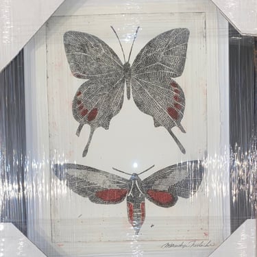 Mitsushige Nishiwaki 12 3/4&quot; x 16 1/4&quot; Butterfly and Moth