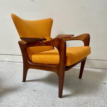 Adrian Pearsall Wing Back Sculptural Walnut Lounge Chair  - Vintage Mid-Century 