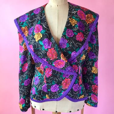 Vintage Floral Silk Jacket 