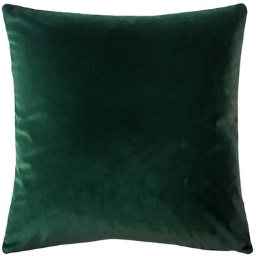 Castello Forest Green Velvet Pillow 17"x17"